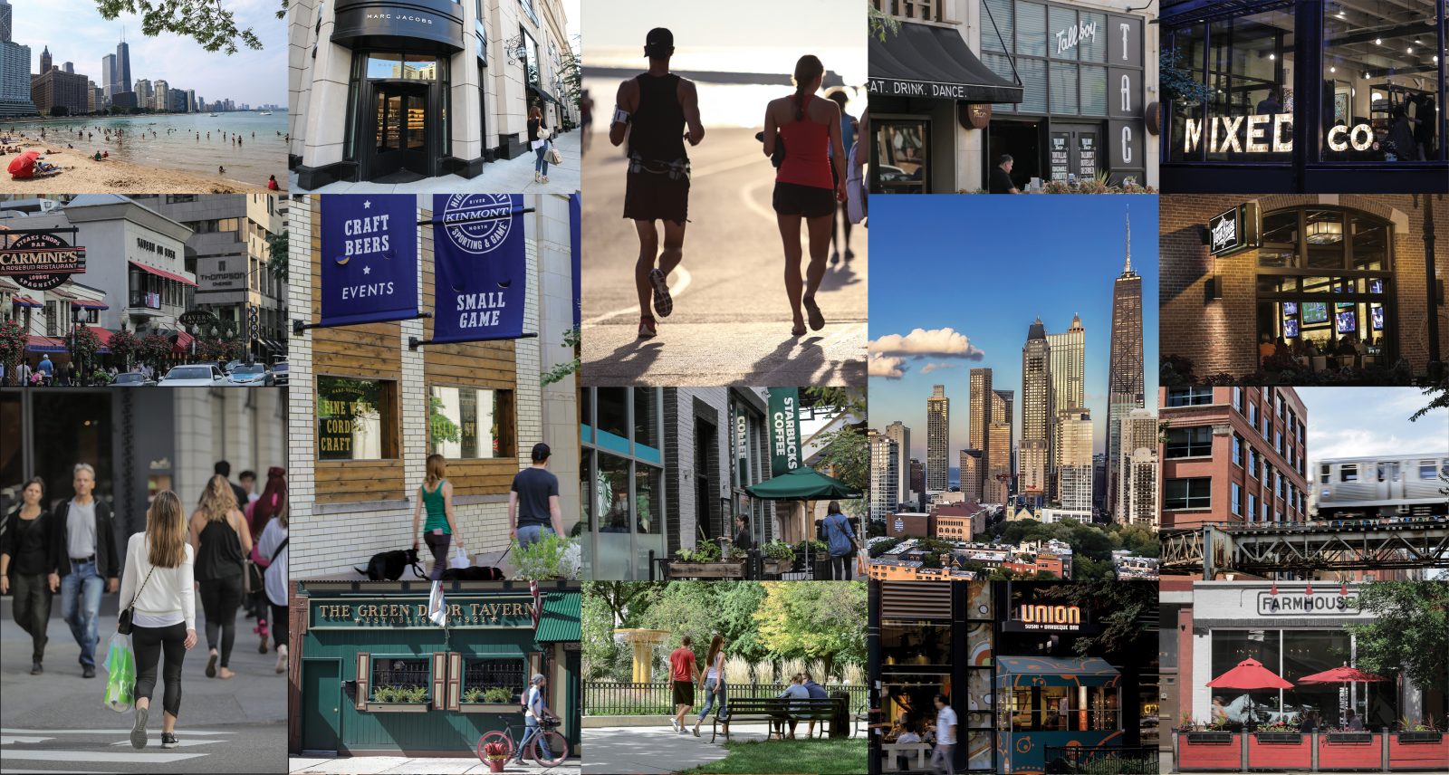Mixed collage of Chicago lifestyle imagery